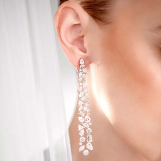 Cali - Cubic Zirconia Long Earrings