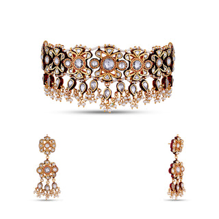 Diamond and Bead Kundan Choker Set