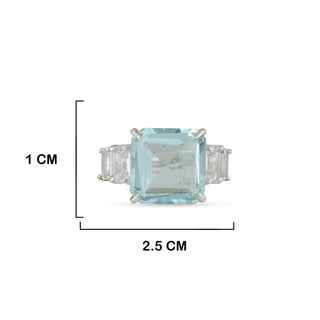 Blue Stone Cubic Zirconia Ring