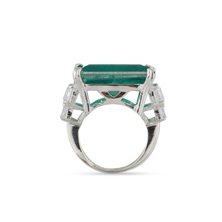 Aqua Green Stone CZ Ring