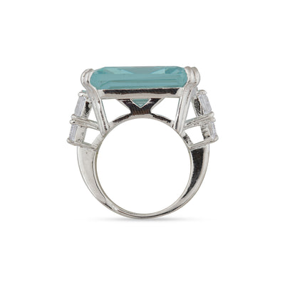 Light Blue Stone Cubic Zirconia Ring