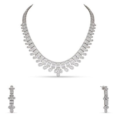 American Diamond Studded CZ Necklace Set