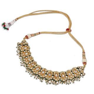 Green Meenakari Kundan Choker Set