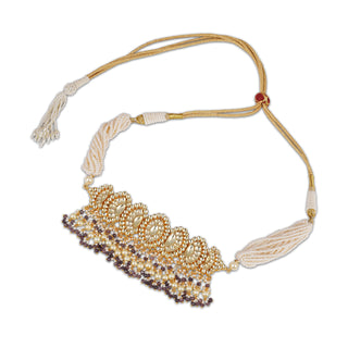 Brown Bead Kundan Choker Set