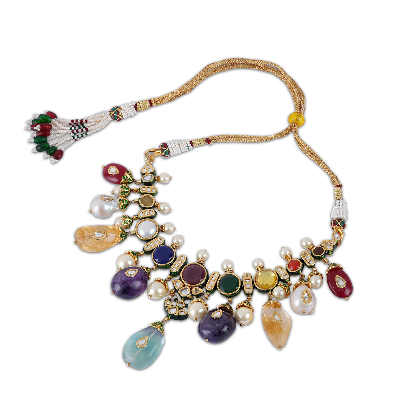 Multi Coloured Kundan Necklace 