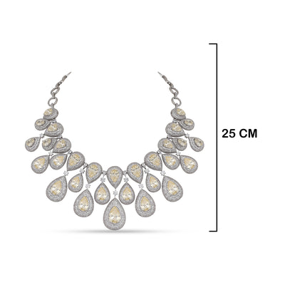 Yellow Stoned CZ Necklace with measurements in cm. 25cm.