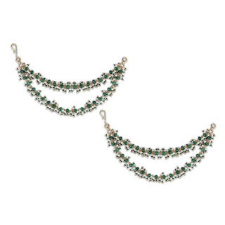 Jianna - Kundan Green Bead Earring Sahara