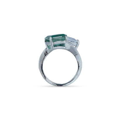 Emerald Stone CZ Ring