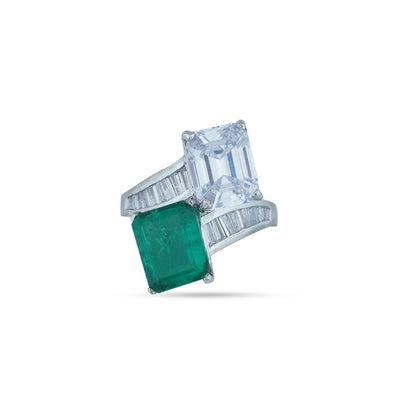 Emerald Stone CZ Ring