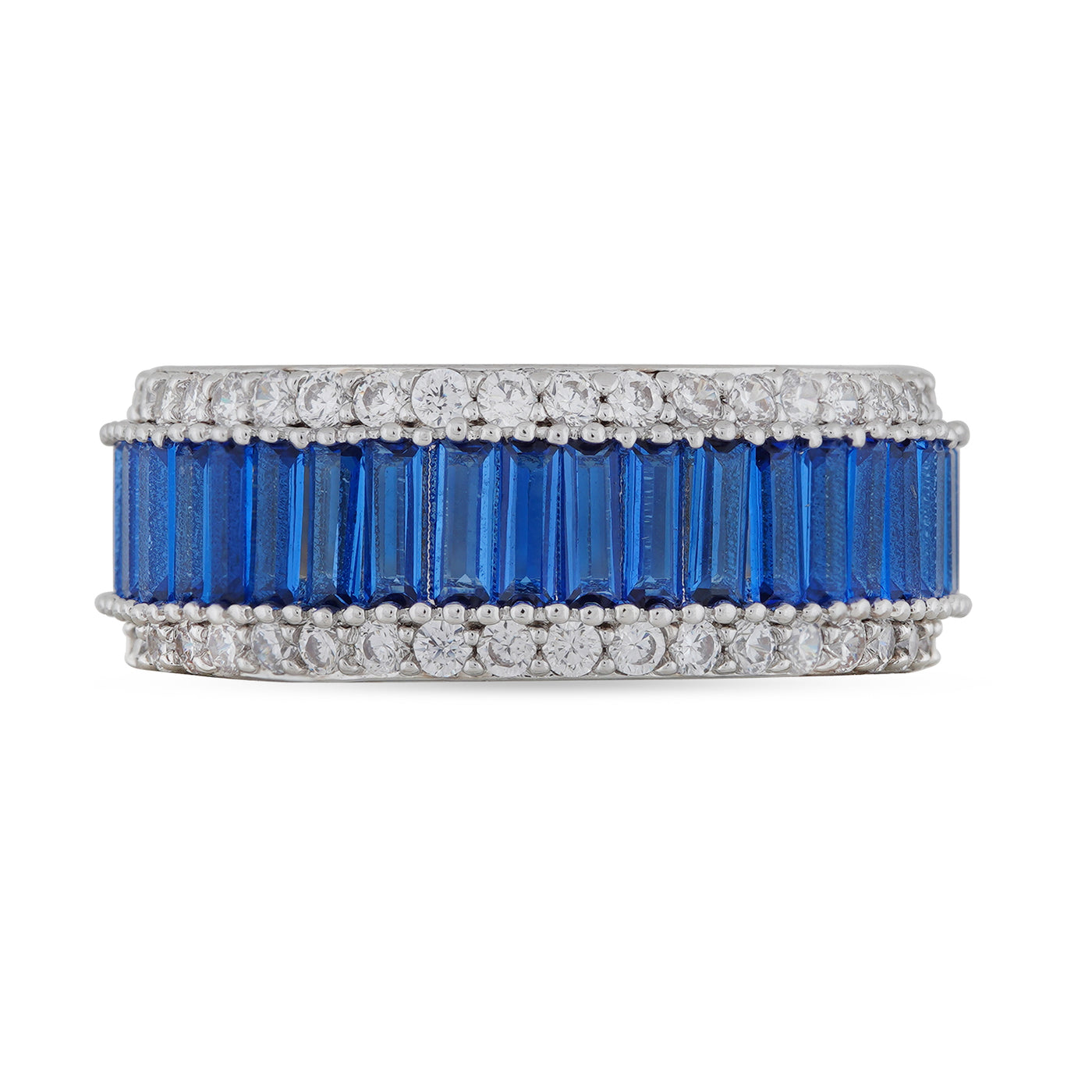 Cubic Zirconia Studded Blue Ring