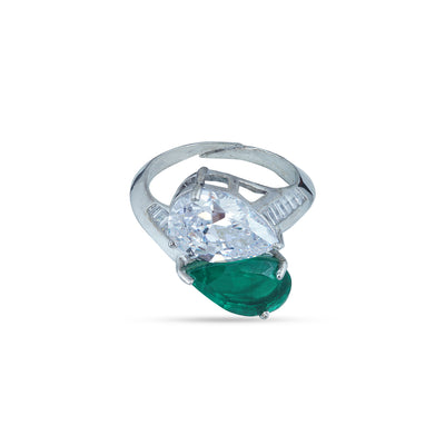  Green Stone Cubic Zirconia Ring