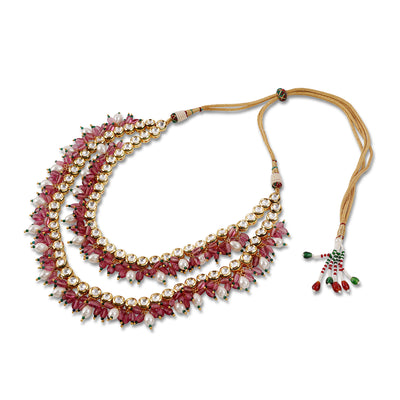 Red Double Layer Long Necklace 