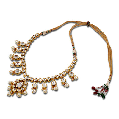 Kundan Pearled Polki Necklace Set