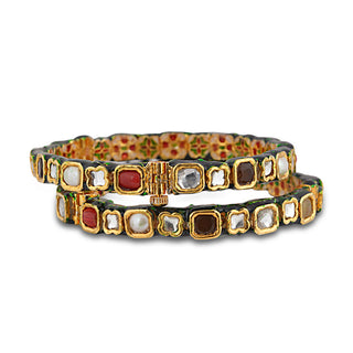 Multi Hued Kundan Bracelets