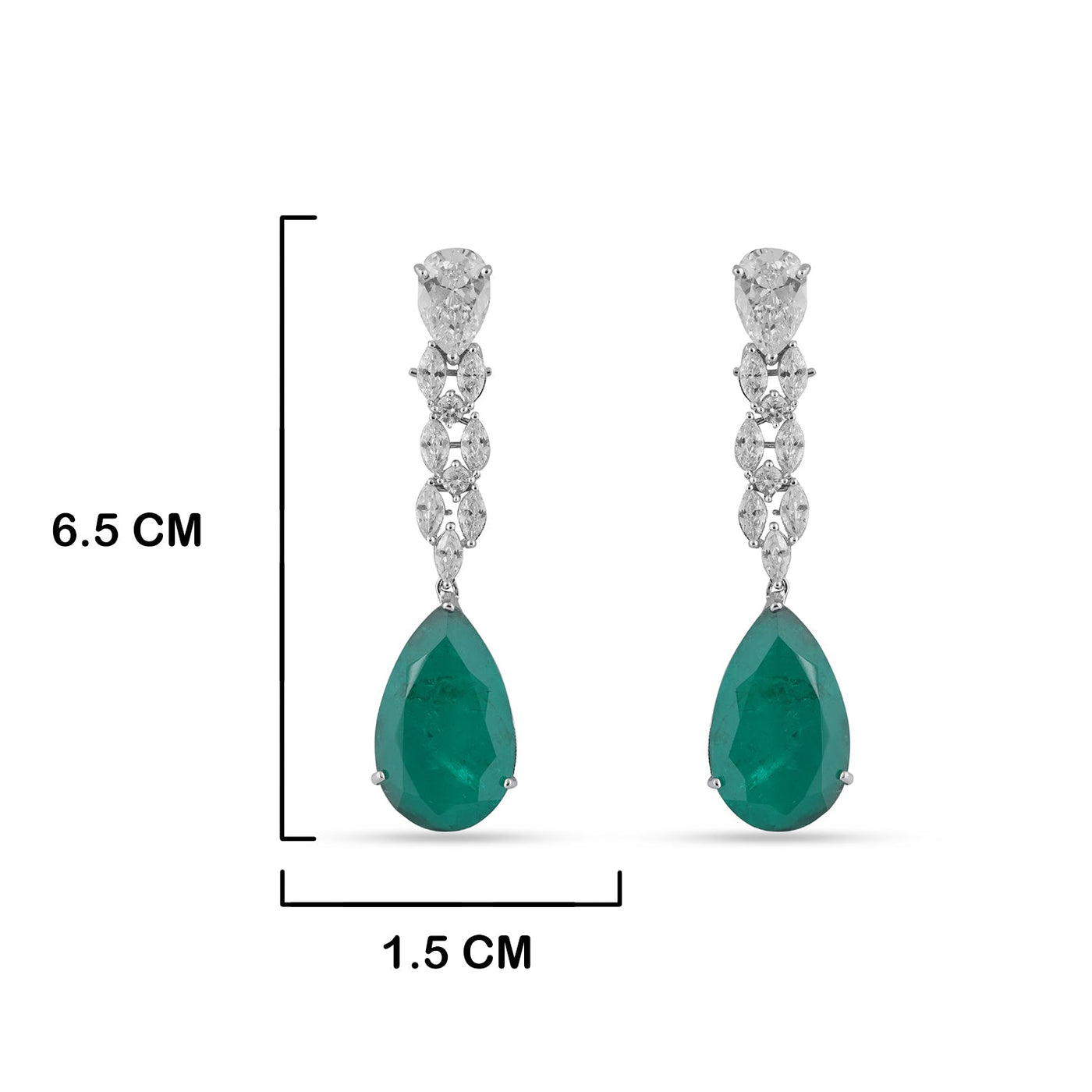  Emerald Green Single Stone Dangle earrings