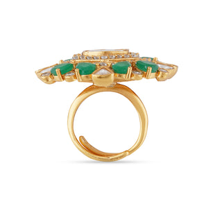 Dulce - Green and Polki Ring