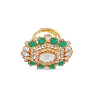 Dulce - Green and Polki Ring