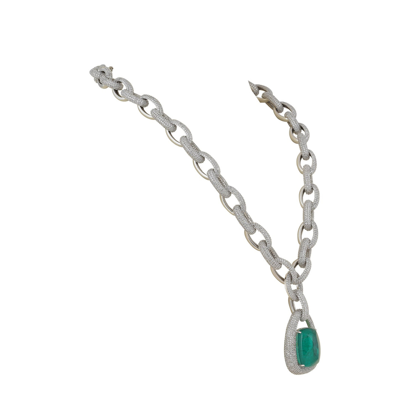 Cubic Zirconia Green Stone Necklace