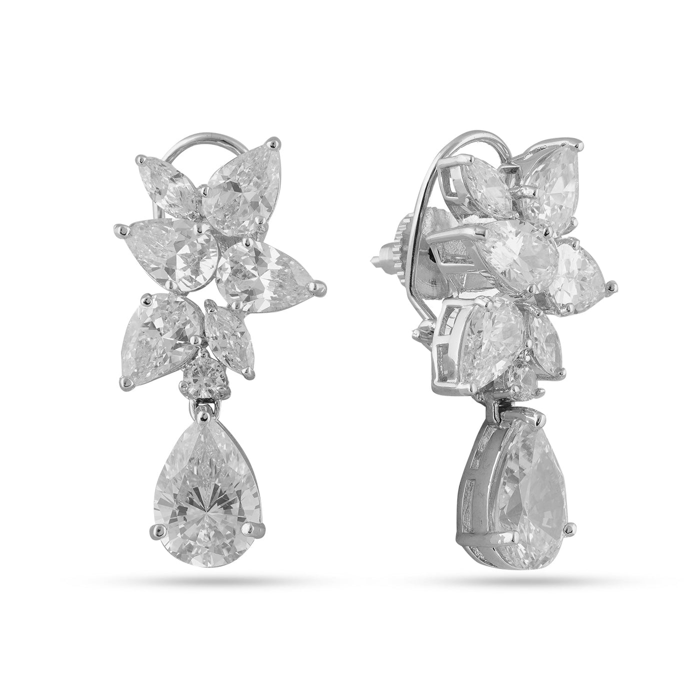 Cubic Zirconia Diamond Dangle Earrings