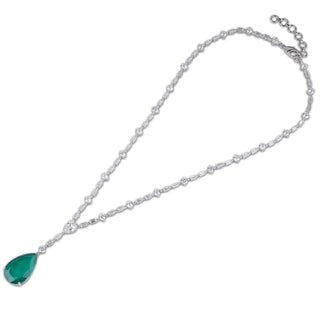 American Diamond and Emerald Green Stone Necklace Set