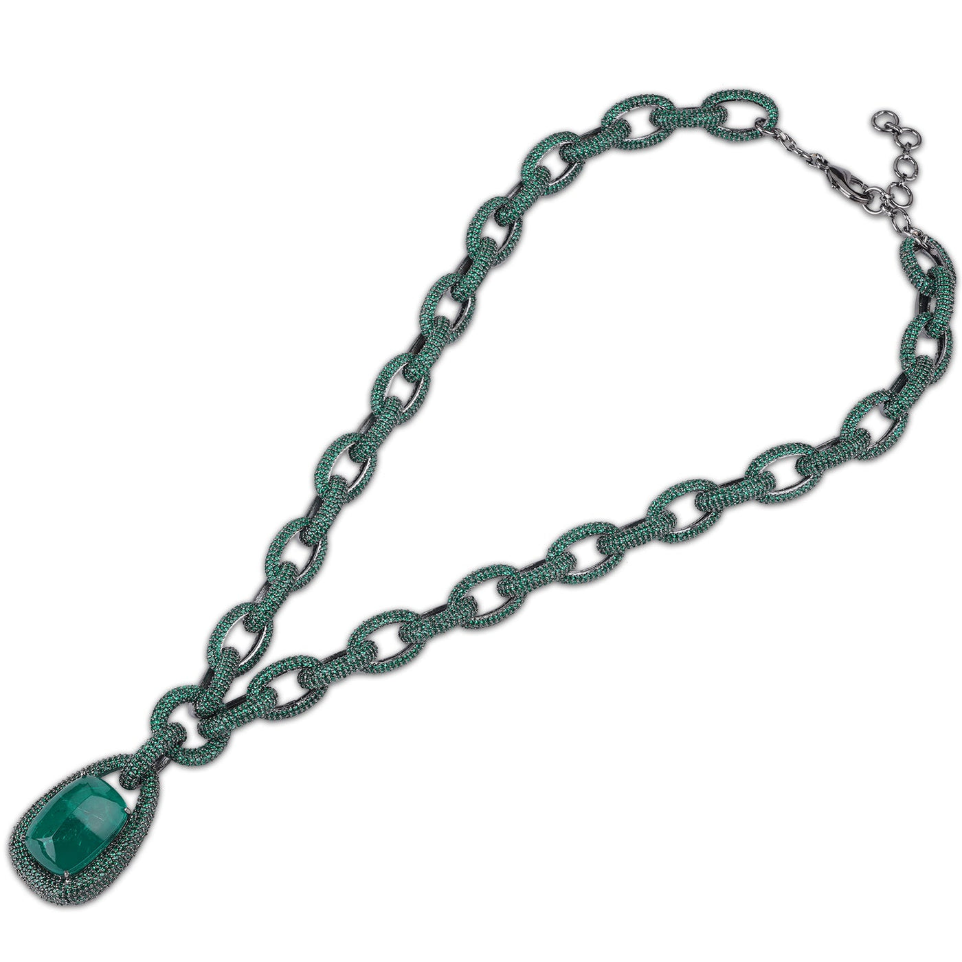 Emerald Green CZ Chain Necklace