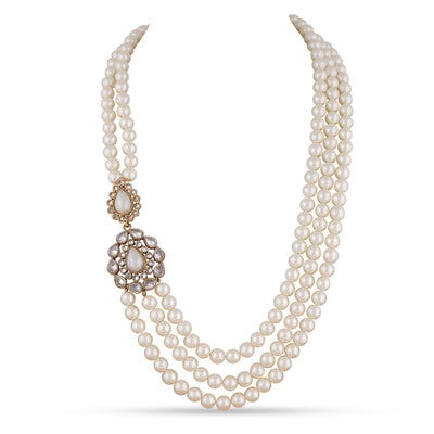 Multi Strand Pearl Long Necklace