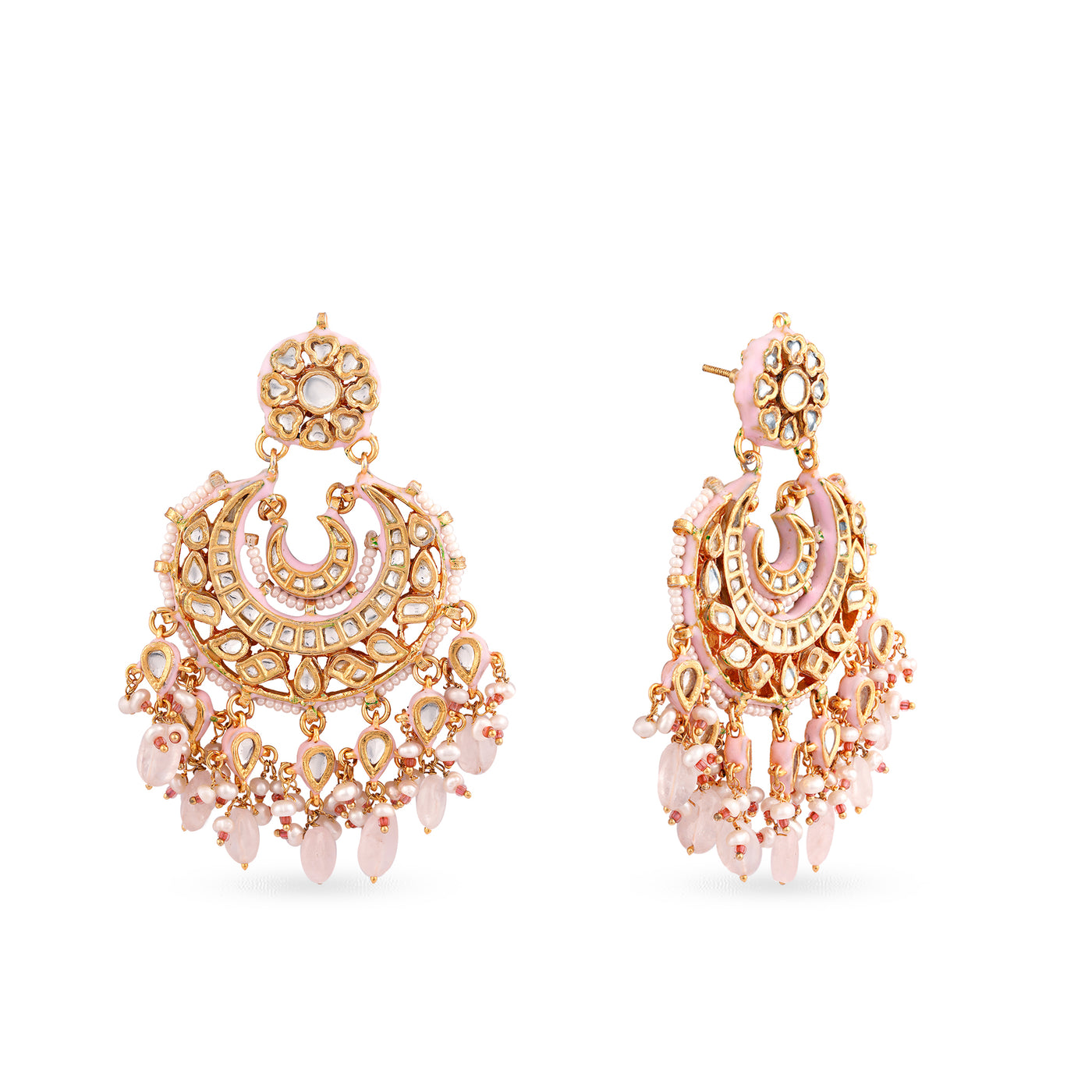 Pink Chaandbaali Earrings