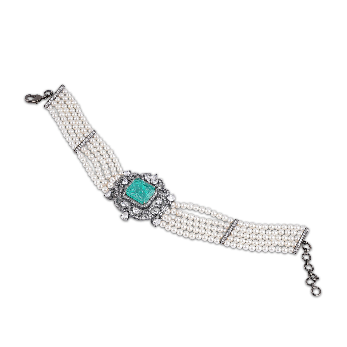 Syna - Pearl and green choker