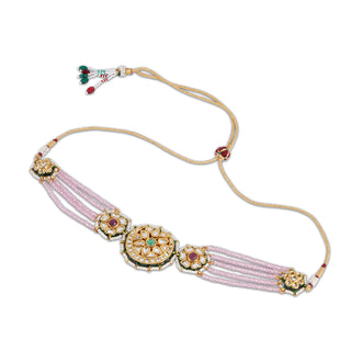  Pink and White Pearl Kundan Choker 