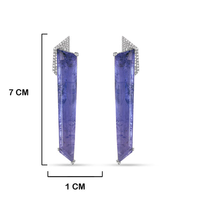  CZ Long Violet Earrings