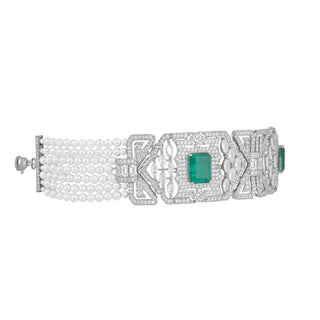 Cubic Zirconia Green Centred Choker 