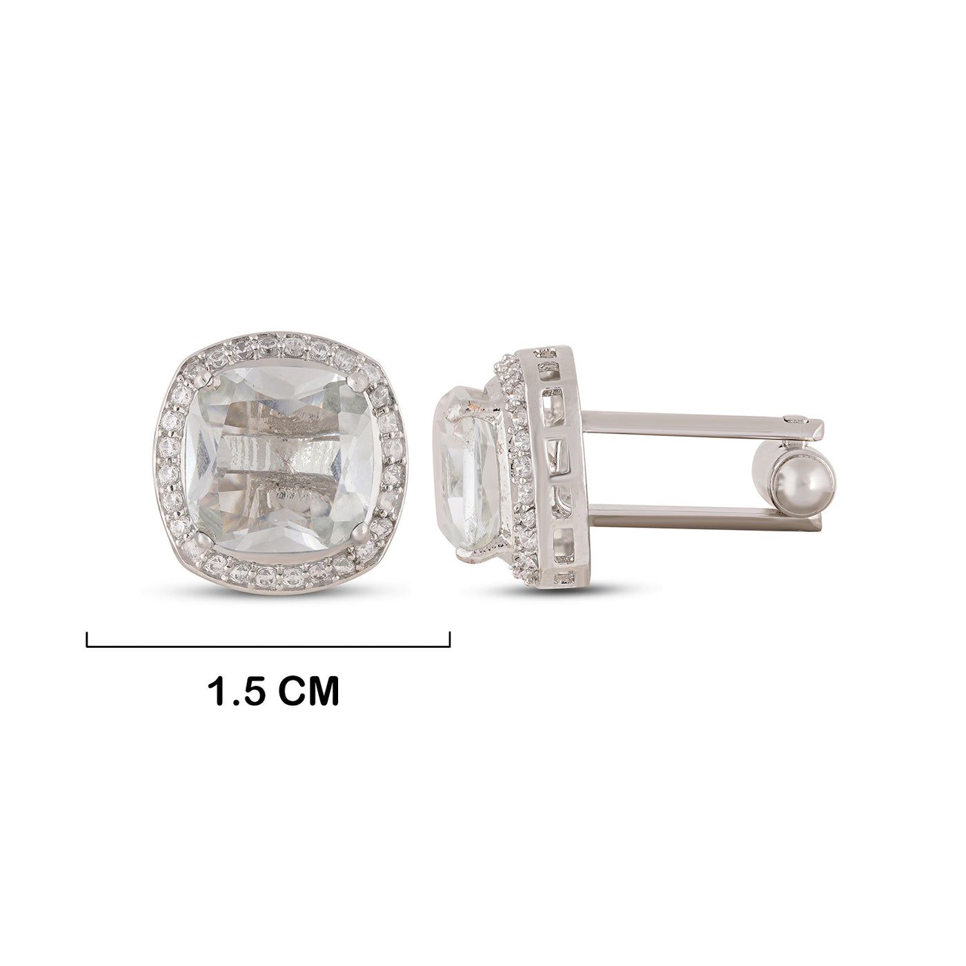  Hydro Glass Cufflinks with measurements in cm. 1.5cm.