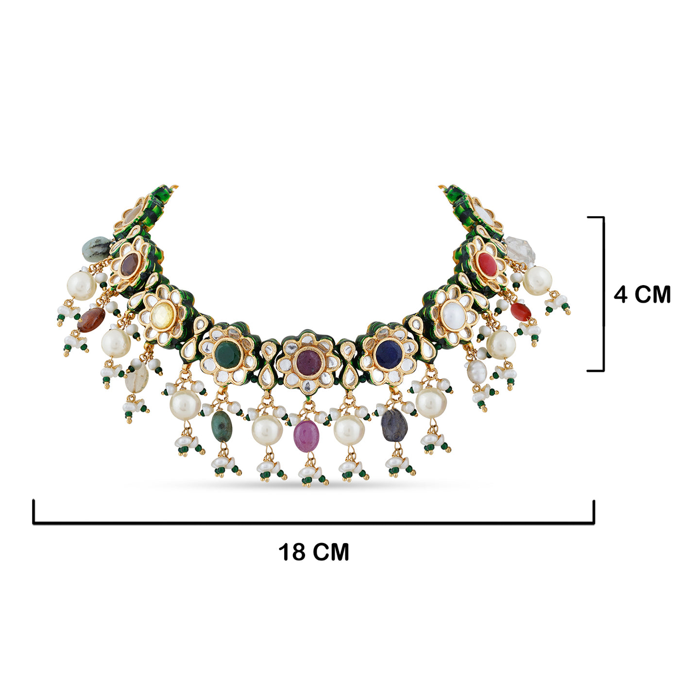  Multi Coloured Stone Choker withb measurements in cm. 18cm by 4cm.