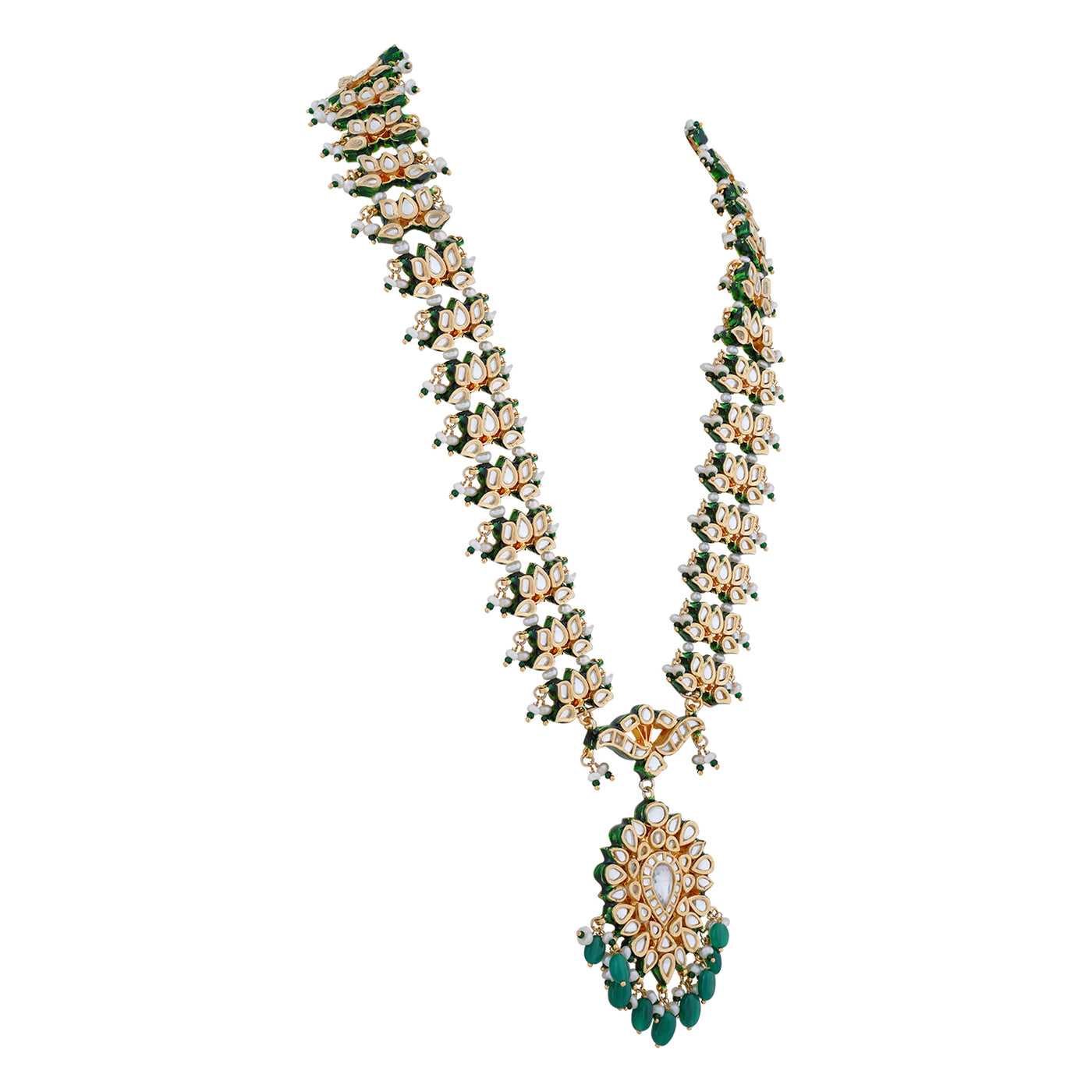 Green Bead Kundan Necklace 