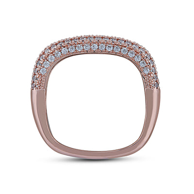 Rose Cold CZ Studded Ring