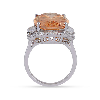 Tangerine Stone CZ Ring