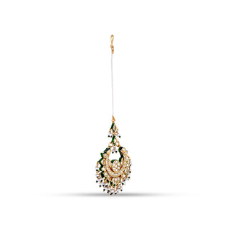 Beaded Kundan Maang Tikka