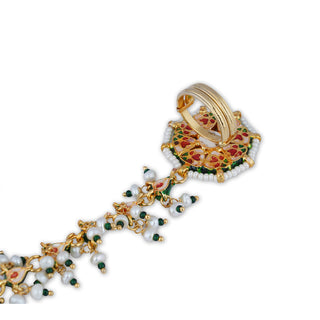 Beaded Kundan Haath Phool