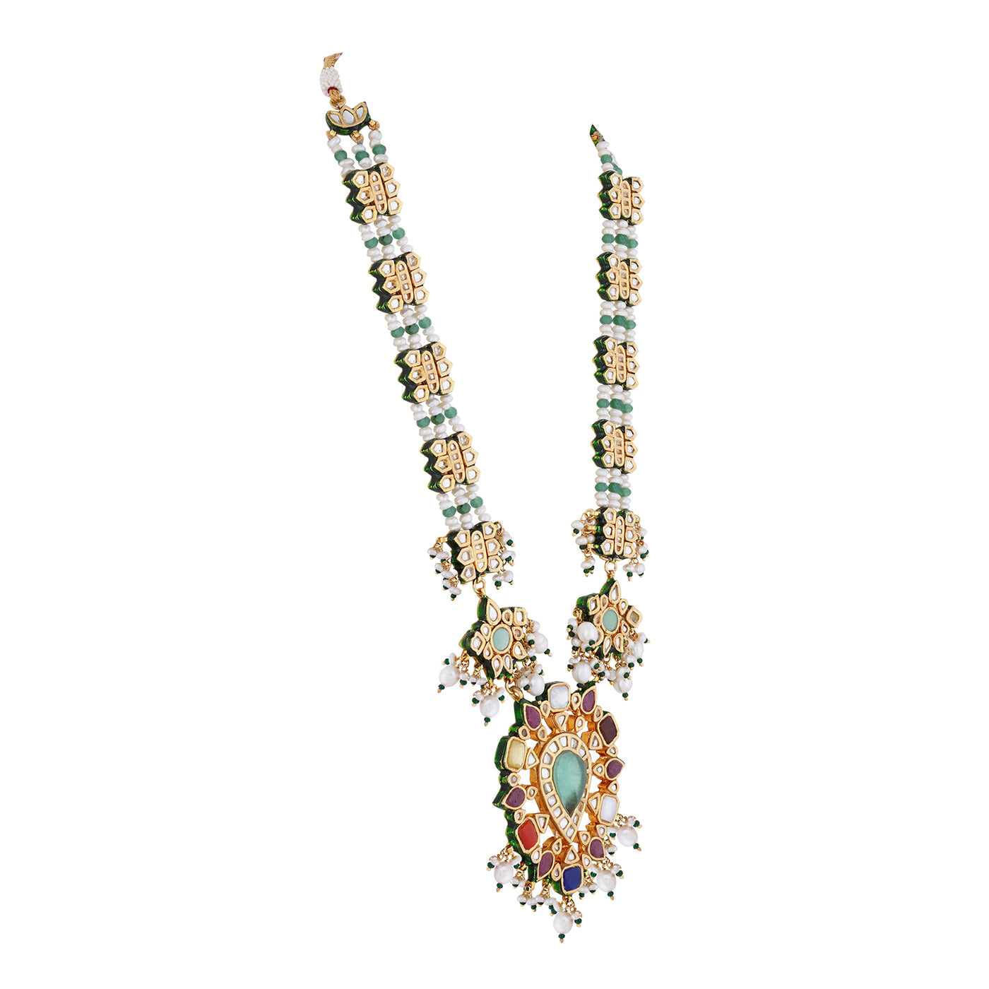 Navaratna Stoneed Kundan Long necklace