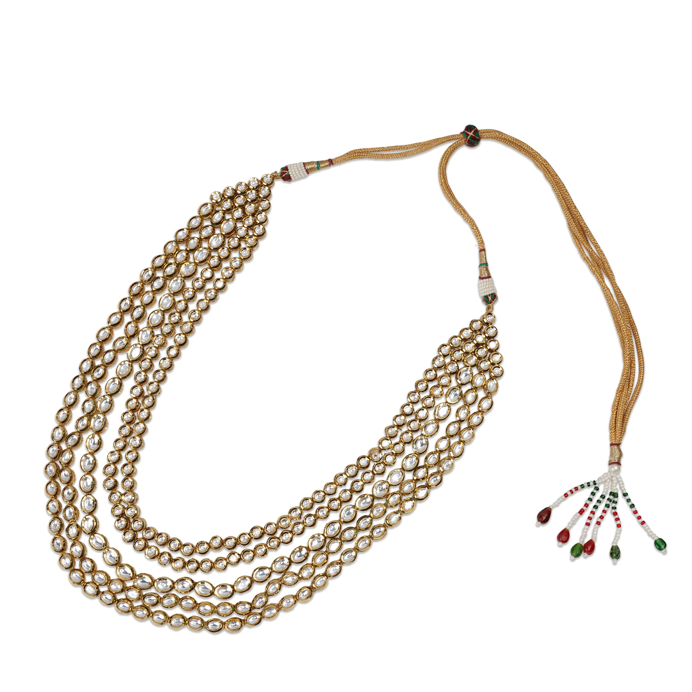 Multi Layer Polki Long Necklace 