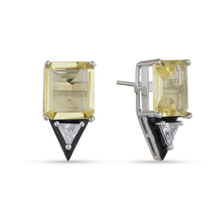 Yellow CZ Stud Earrings