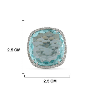 Light Blue Stone CZ Ring