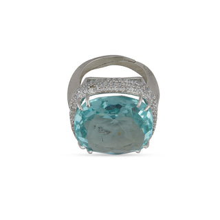 Light Blue Stone CZ Ring