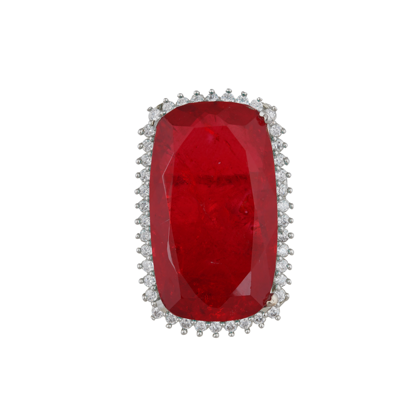 American Diamond Red Stoned Ring