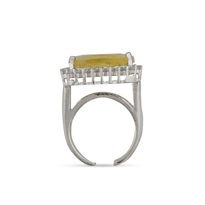 Yellow Stoned CZ Ring