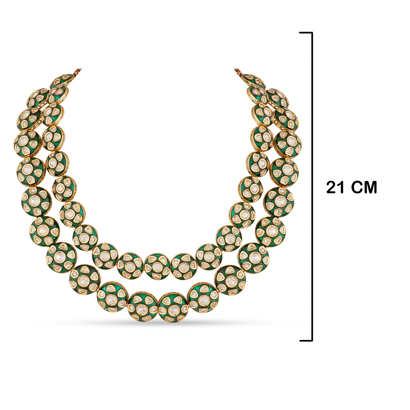 Green Meenakari Double Layered Kundan Necklace