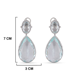 Blue Stone Drop CZ Earrings