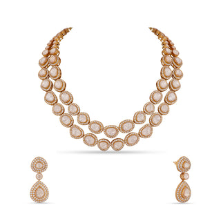 Double Strand Polki Necklace Set