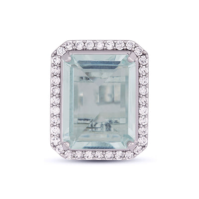 Blue Stoned Cubic Zirconia Ring Front View