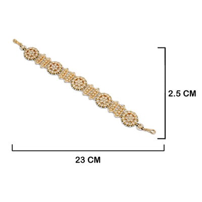 Classic Kundan Sheeshphool with measurements in cm. 2.5cm by 23cm.